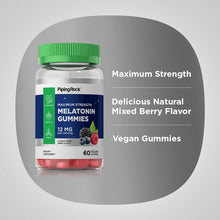 Load image into Gallery viewer, Melatonin Gummies (Natural Berry), 10 mg, 70 Vegan Gummies Bottle