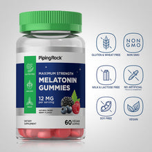 Load image into Gallery viewer, Melatonin Gummies (Natural Berry), 10 mg, 70 Vegan Gummies Bottle