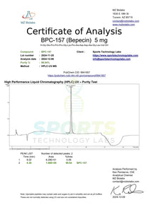 BPC157 5mg injectable Sports Technology Labs