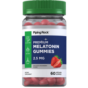 Melatonin Gummies (Strawberry), 2.5 mg, 60 Vegan Gummies Bottle