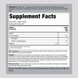 Melatonin Gummies (Strawberry), 2.5 mg, 60 Vegan Gummies Bottle